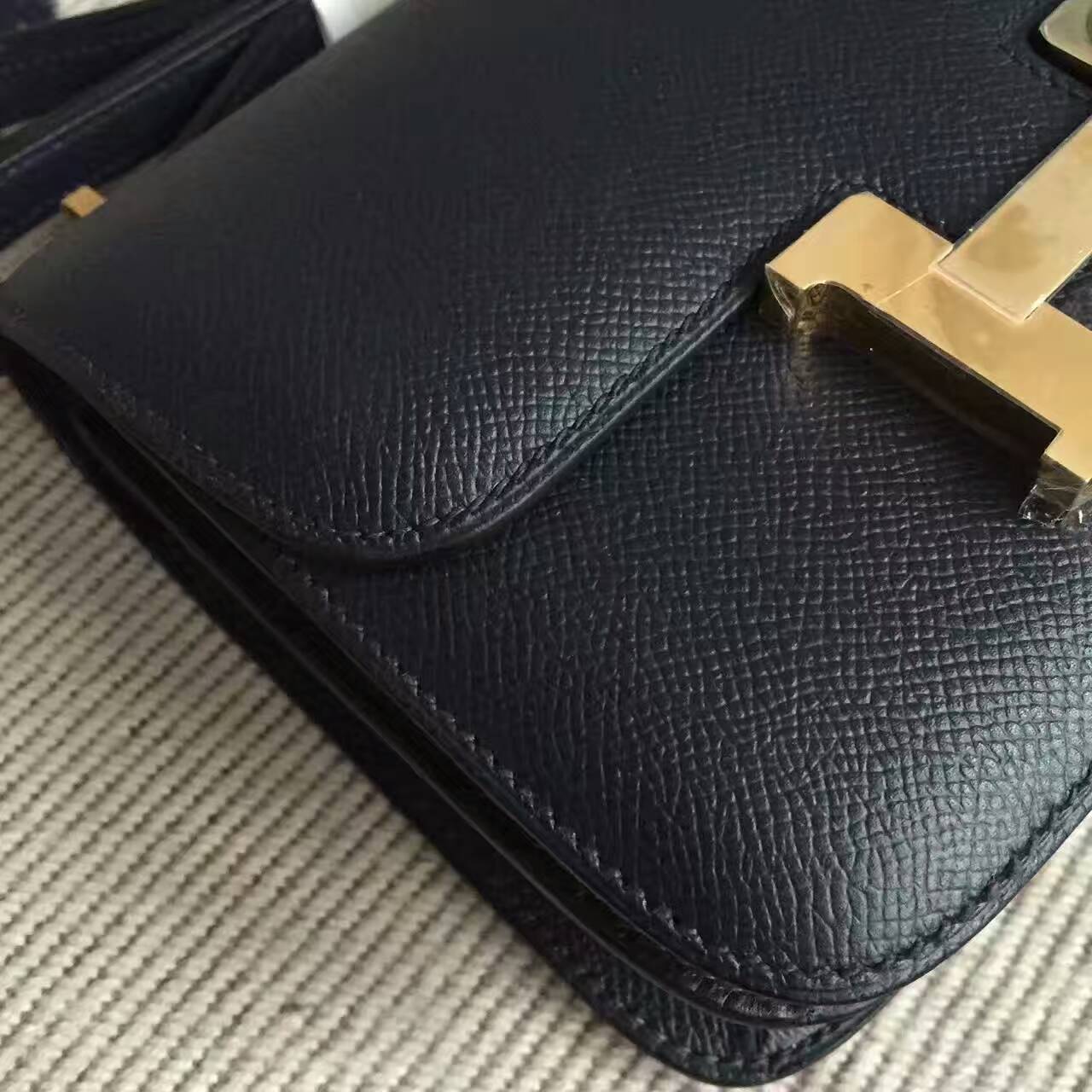 Wholesale Hermes Epsom Calfskin Leather Constance Bag19cm in Dark Blue