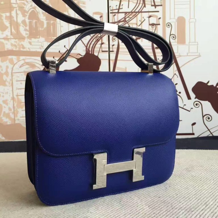 Hermes Constance Bag  24cm in 7T Blue Electric Epsom Calfskin Leather
