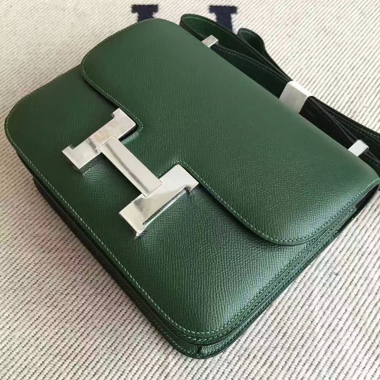 High Quality Hermes Constance Bag 24cm in 2Q Vert Anglais Epsom Leather