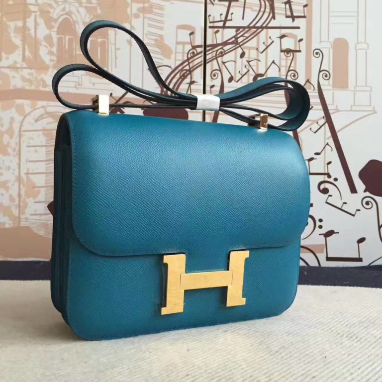 Hermes Constance Bag  24cm in 7W Blue Izmir Epsom Leather