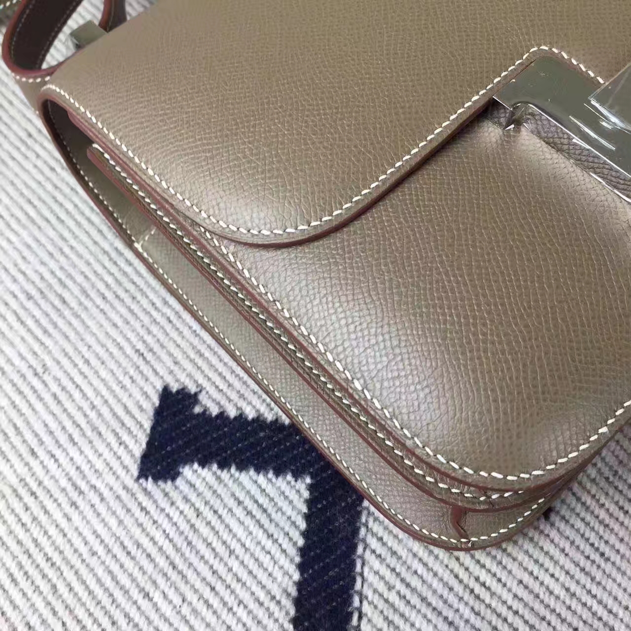 Wholesale Hermes Constance Bag 23cm in  CK18 Etoupe Grey Epsom Leather