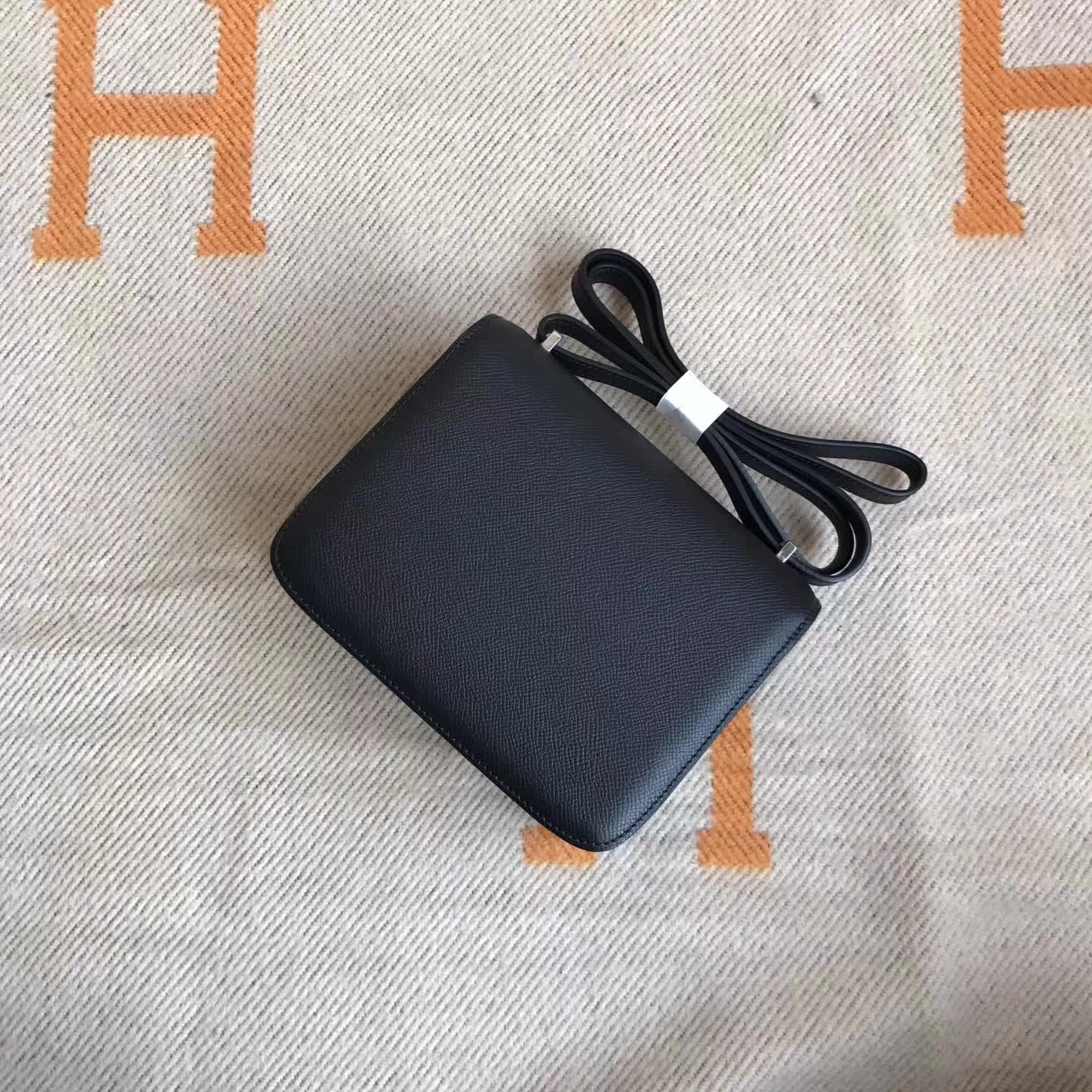 New Arrival Hermes Black Epsom Leather Constance19cm Bag Enamel Buckle
