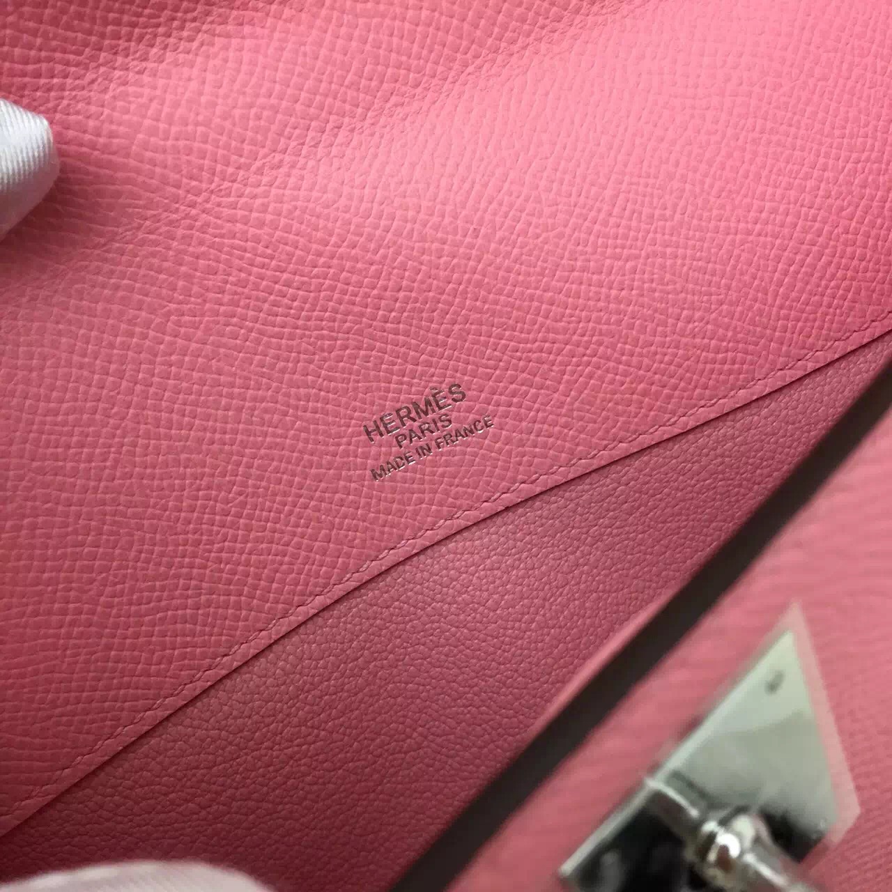Wholesale Hermes Kelly Cut 1Q Rose Confetti Epsom Leather Women&#8217;s Clutch Bag