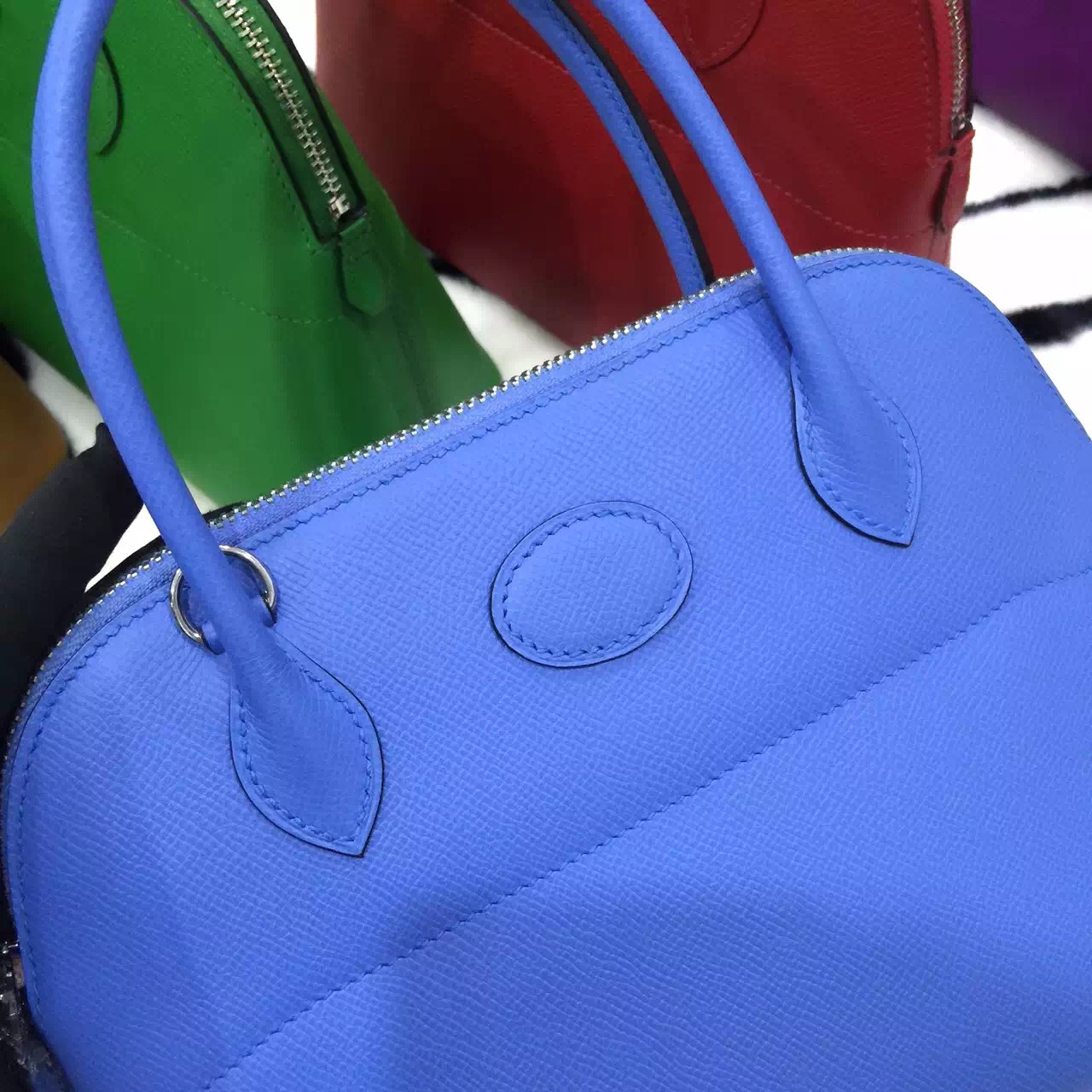 Wholesale Hermes 2T Blue Paradise Epsom Leather Bolide Bag 27CM