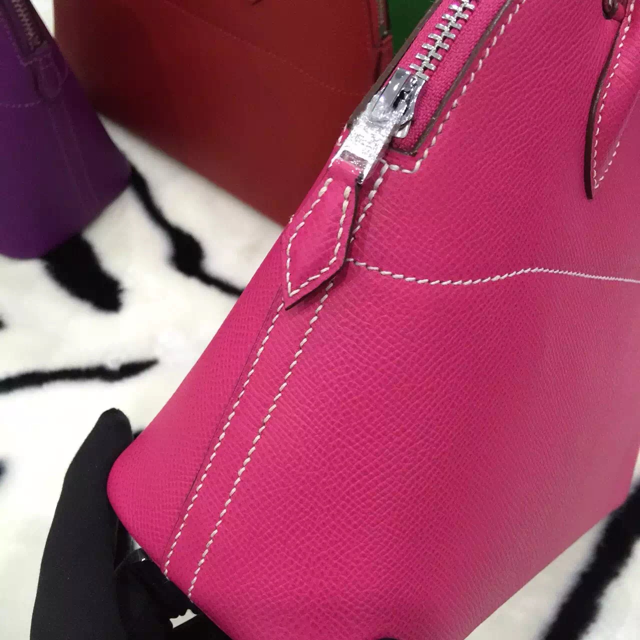 New Fashion Hermes Bolide Bag E5 Candy Pink Epsom Leather 27CM