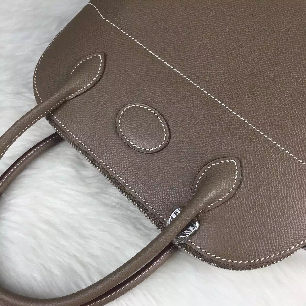 On Line Shopping Hermes C8 Etoupe Grey Epsom Leather Bolide Bag 27CM
