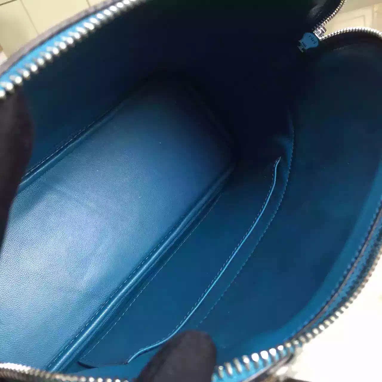 Wholesale Hermes 7W Blue Izmir France Epsom Leather Bolide Bag Ladies&#8217; Tote Bag27CM