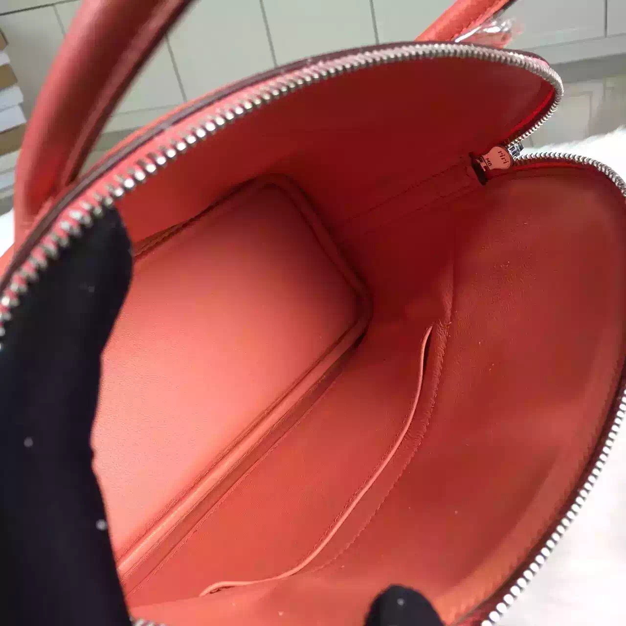 Hand Stitching Hermes Bolide Bag 27CM i5 Flamingo France Epsom Leather Women’s Bag