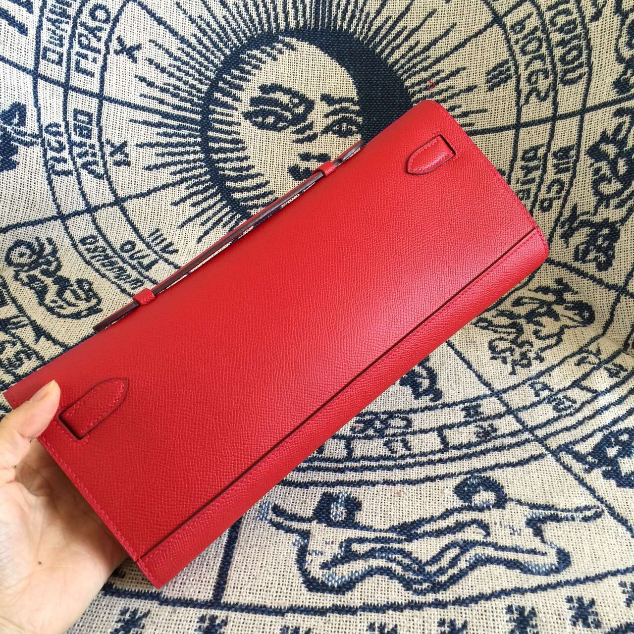 Sale Hermes Kelly Cut31CM Q5 Chinese Red Epsom Calfskin Leather Clutch