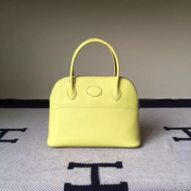 Hermes Tote Bag Yellow Epsom Leather Bolide  27CM Womens Handbag