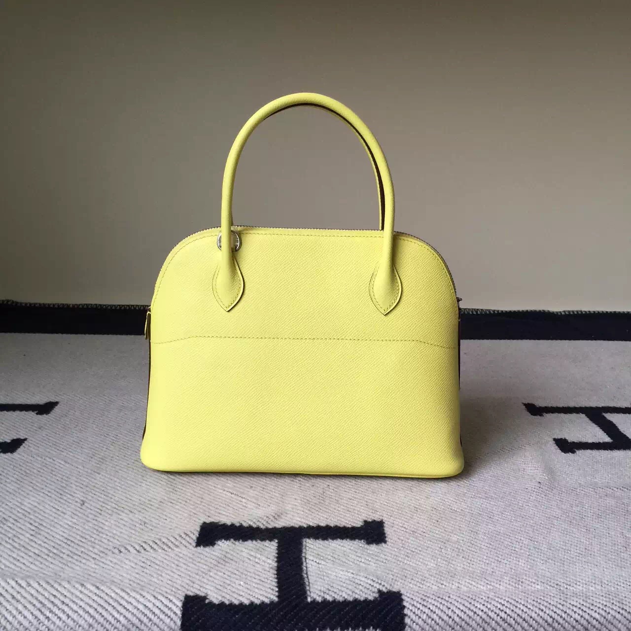 New Hermes Tote Bag Yellow Epsom Leather Bolide 27CM Women&#8217;s Handbag