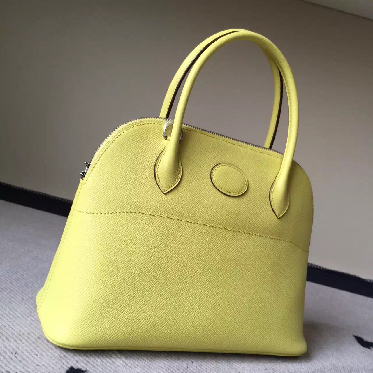 New Hermes Tote Bag Yellow Epsom Leather Bolide 27CM Women&#8217;s Handbag
