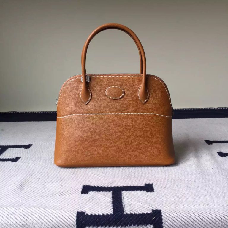 Womens Bag Hermes Epsom Calfskin Leather Bolide Bag in Khaki