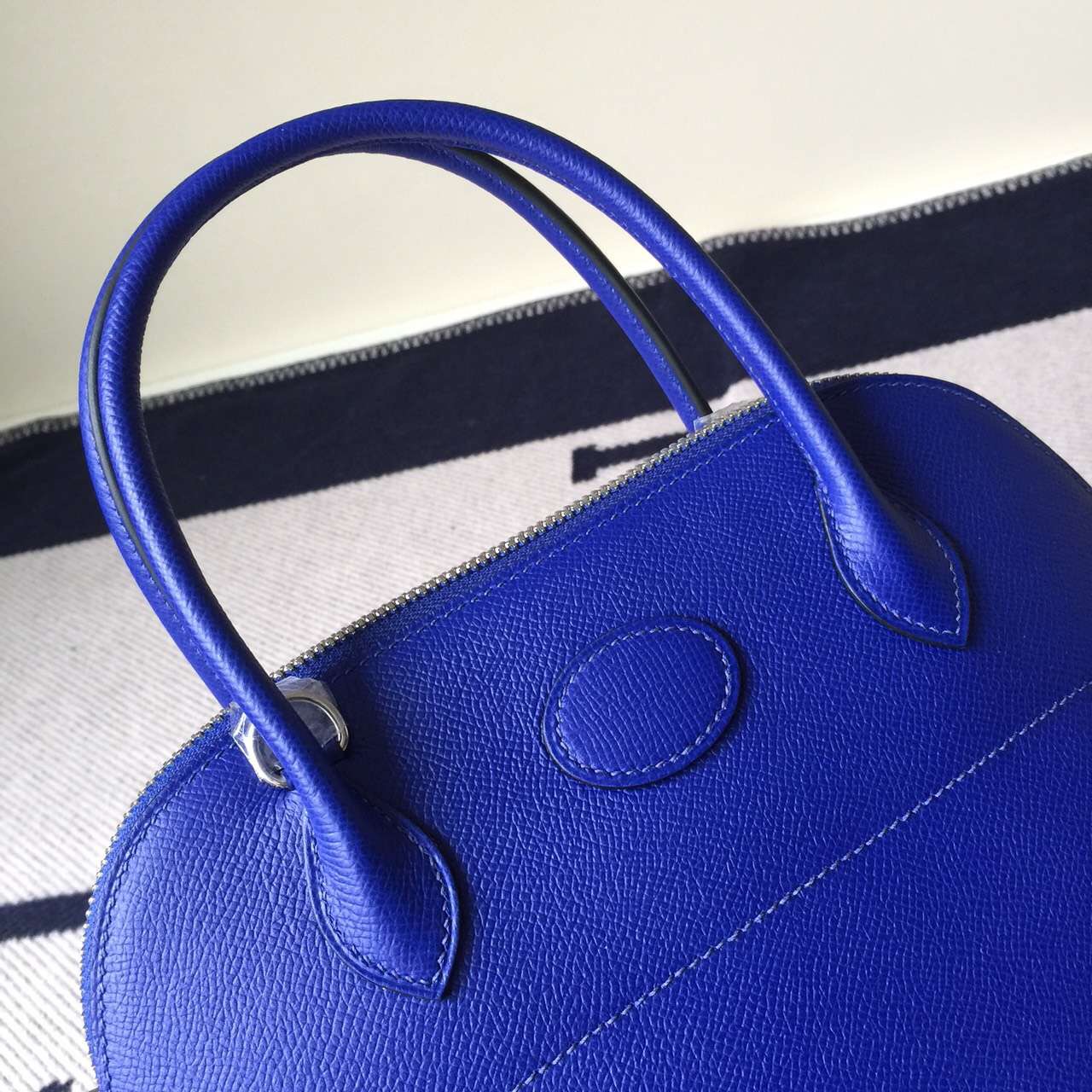 New Hermes Bag Epsom Leather Bolide Bag in 7T Blue Electric