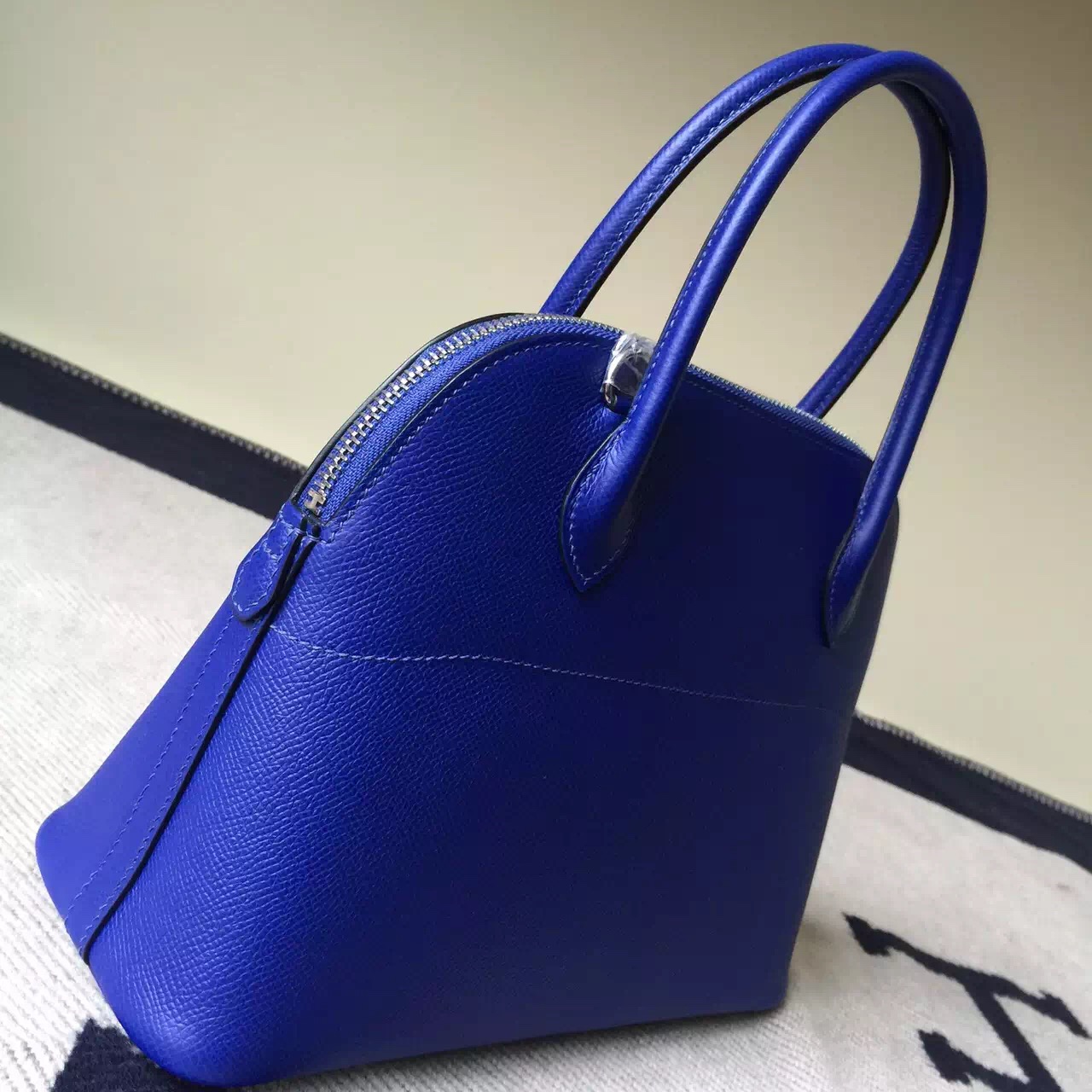 New Hermes Bag Epsom Leather Bolide Bag in 7T Blue Electric