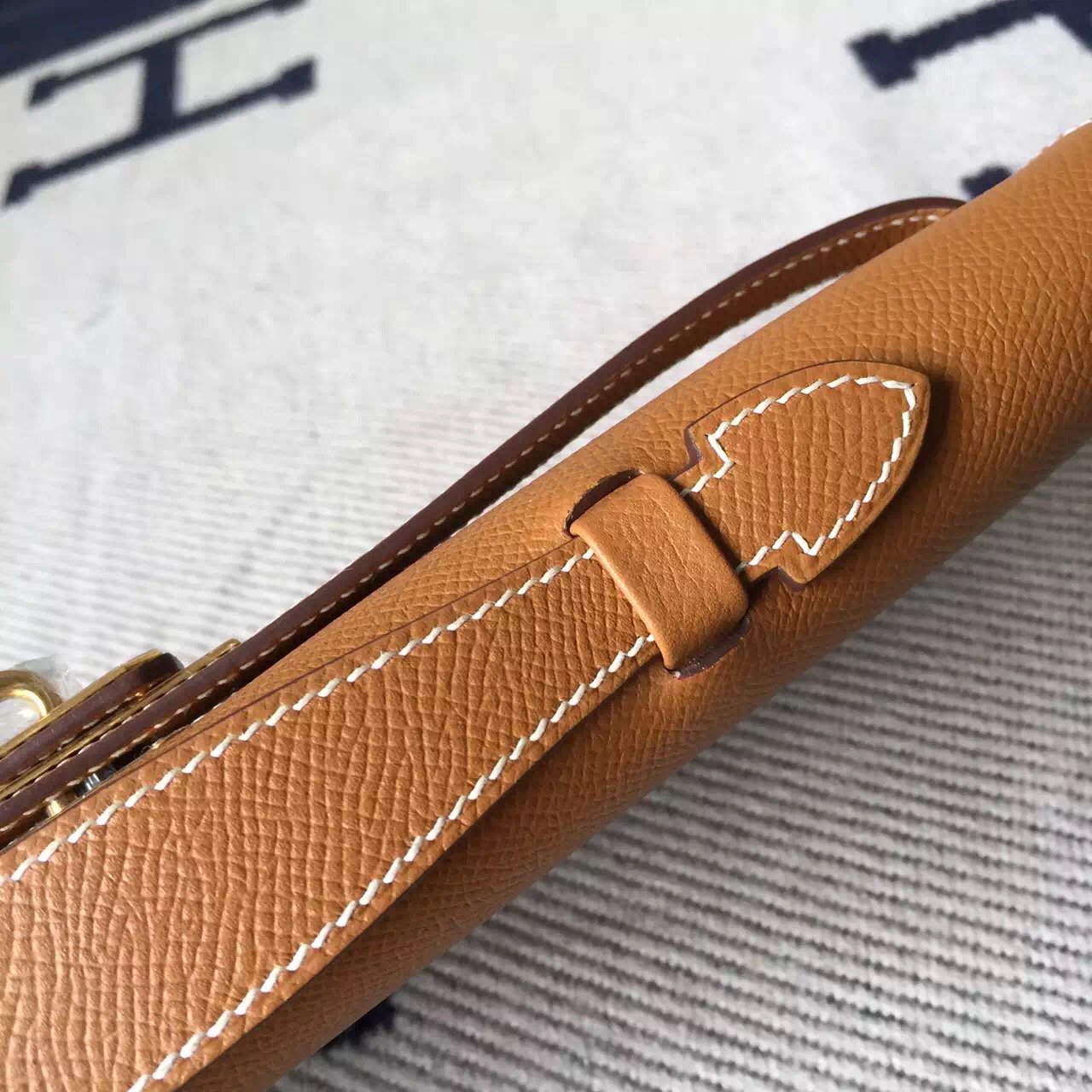 Luxury Hermes CK37 Gold Epsom Leather Kelly Cut Clutch Bag 31cm