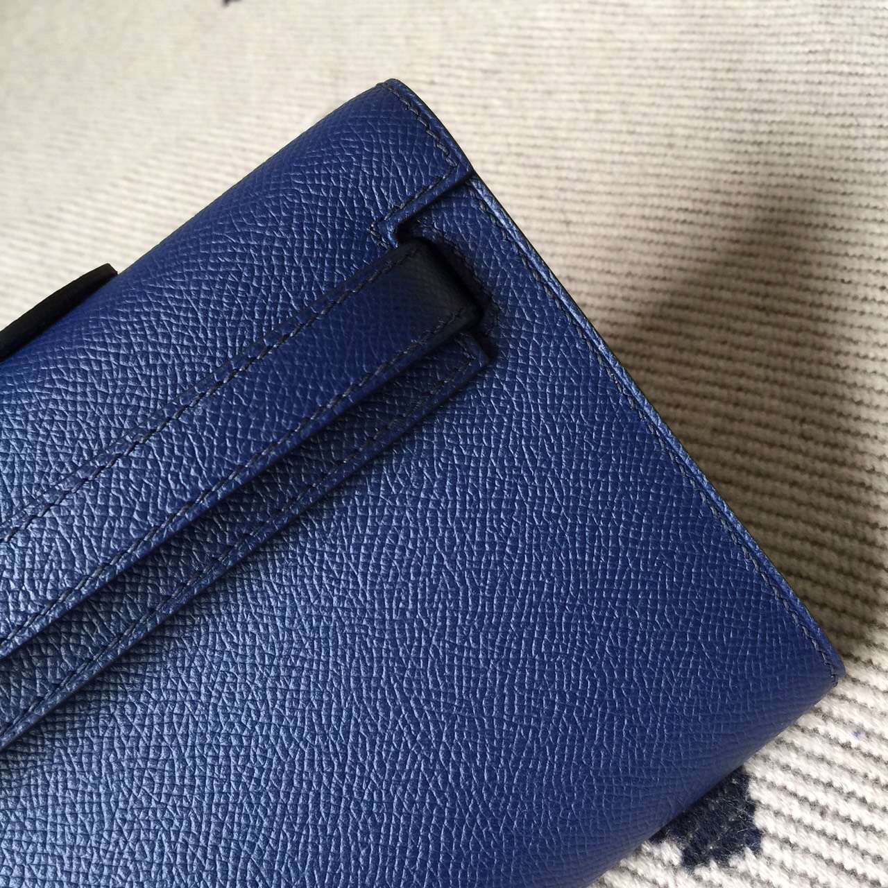 Wholesale Hermes 73 Blue Saphir Epsom Calfskin Leather Kelly Cut Bag 31cm