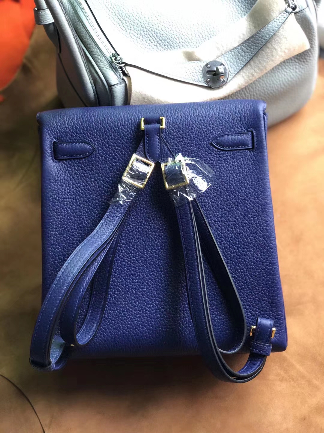 Customize Hermes M3 Blue Encre Kelly Ado Backpack Shoulder Bag22cm