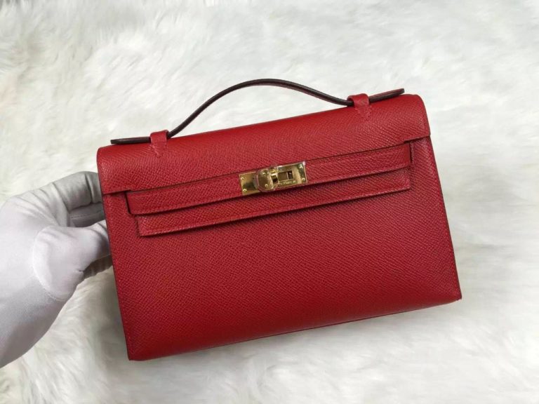 Hermes Mini Kelly Q5 Chinese Red Epsom Calfskin Leather Ladies Handbag