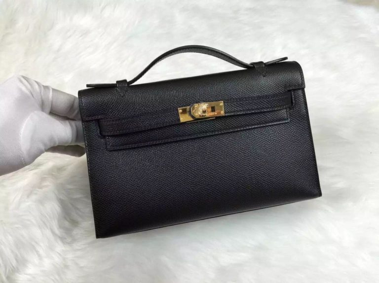 Hermes Black Epsom Leather Mini Kelly Bag Gold Hardware Online