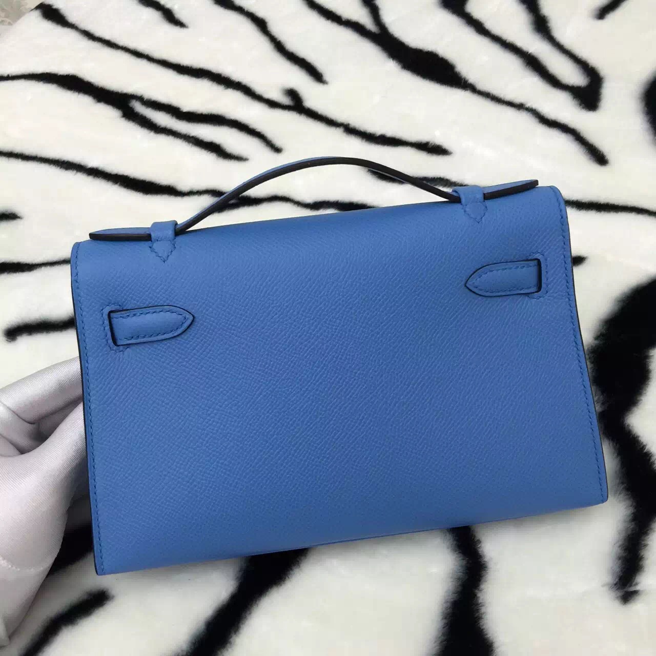 Hand Stitching Hermes 2T Blue Paradise Epsom Leather Mini Kelly