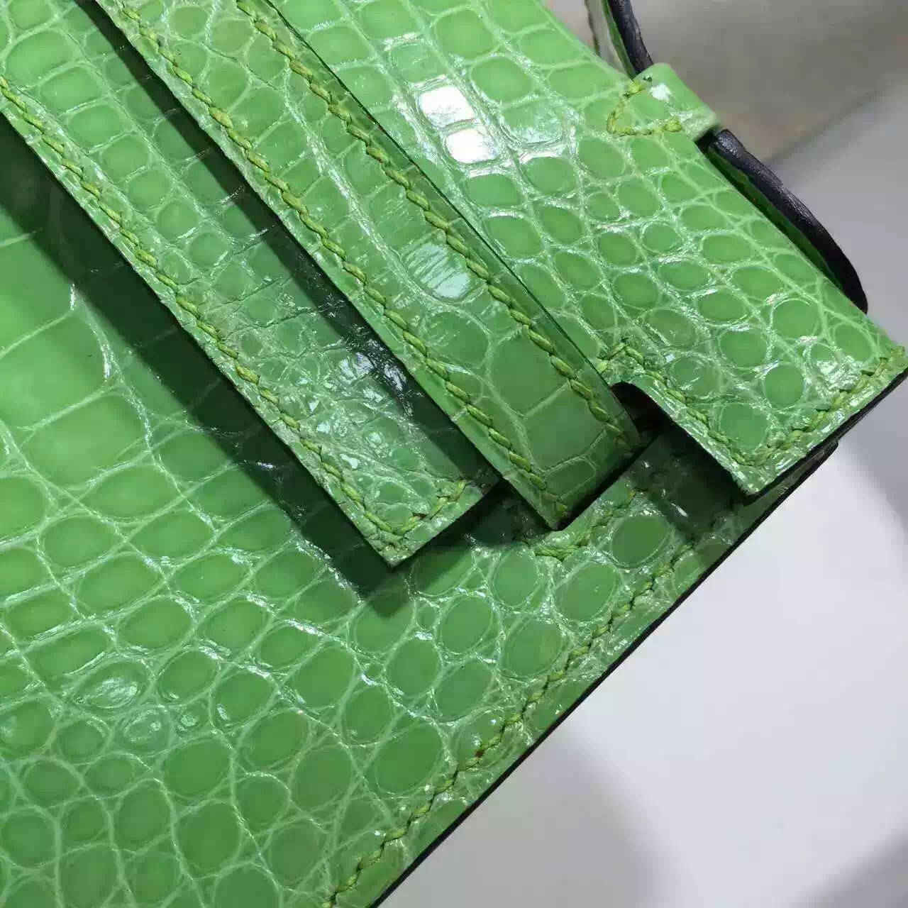 Wholesale Hermes Green Crocodile Skin Mini Kelly Bag Women&#8217;s Tote Bag