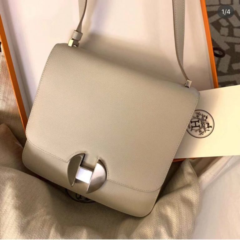 Hermes Evecolor Calf  2002 Constance 20CM Bag in  Trench Grey Silver Hardware