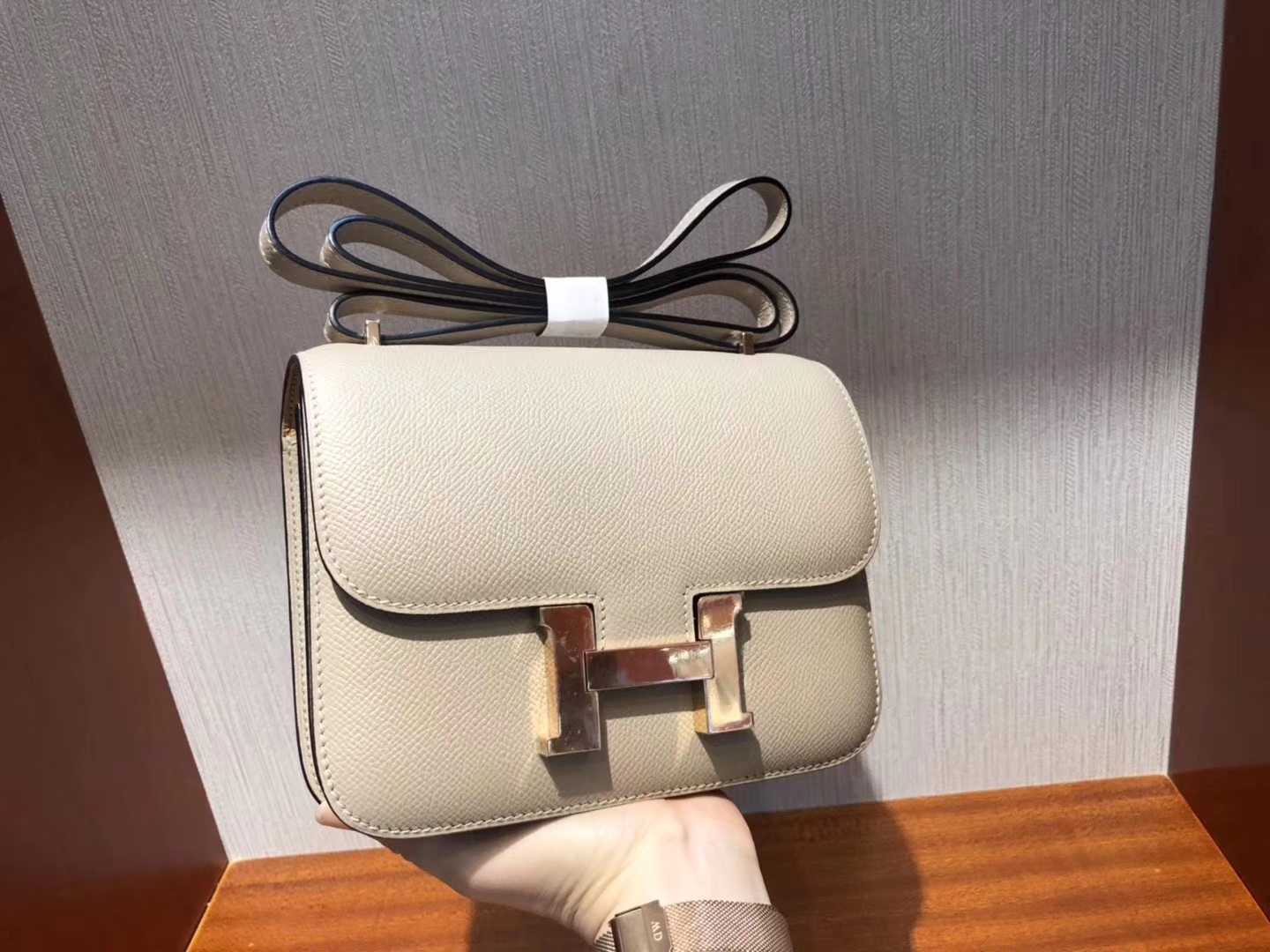 Sale Hermes S2 Gris Trench Epsom Calf Constance Bag18CM Rose Gold Hardware