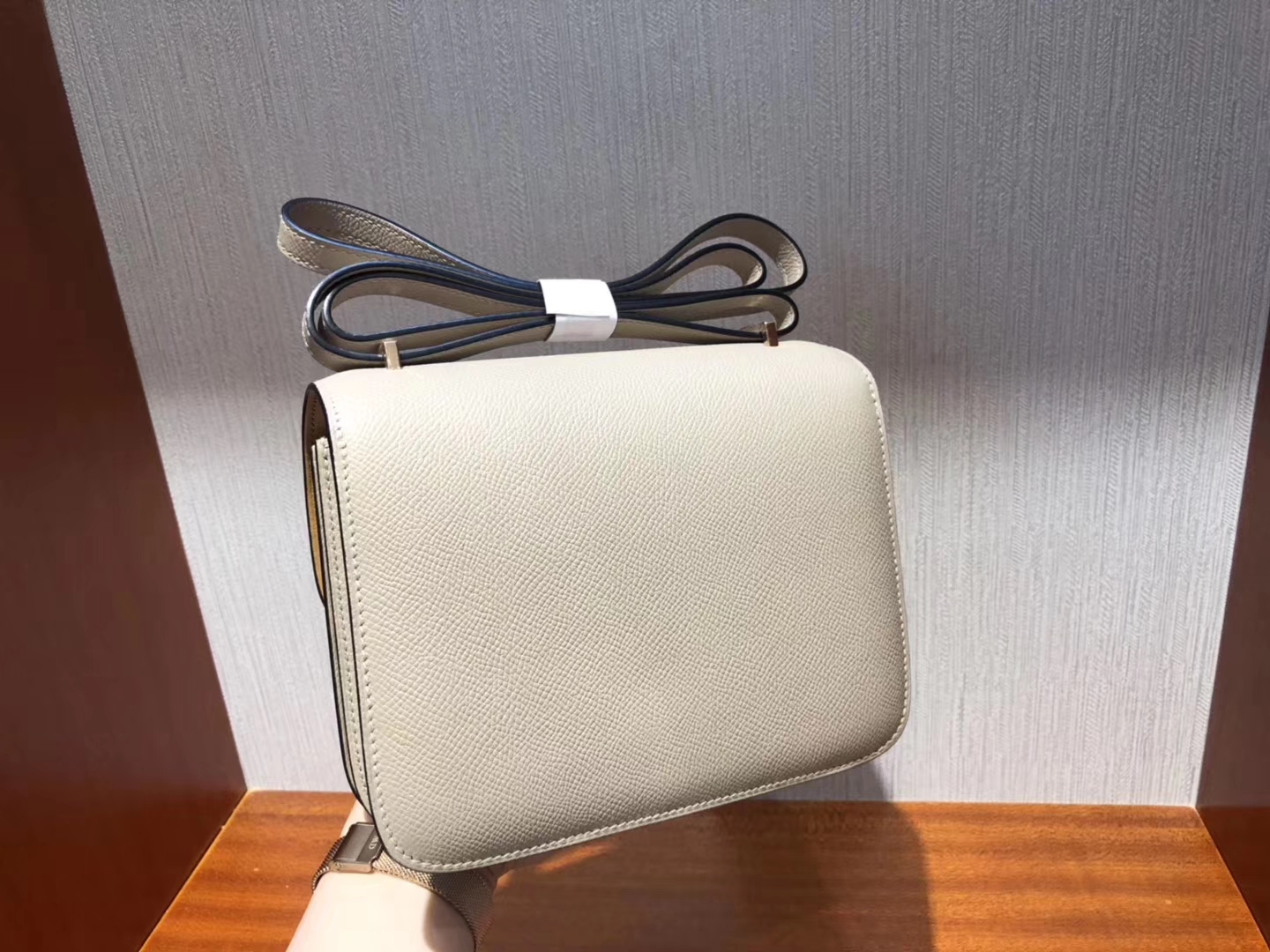 Sale Hermes S2 Gris Trench Epsom Calf Constance Bag18CM Rose Gold Hardware