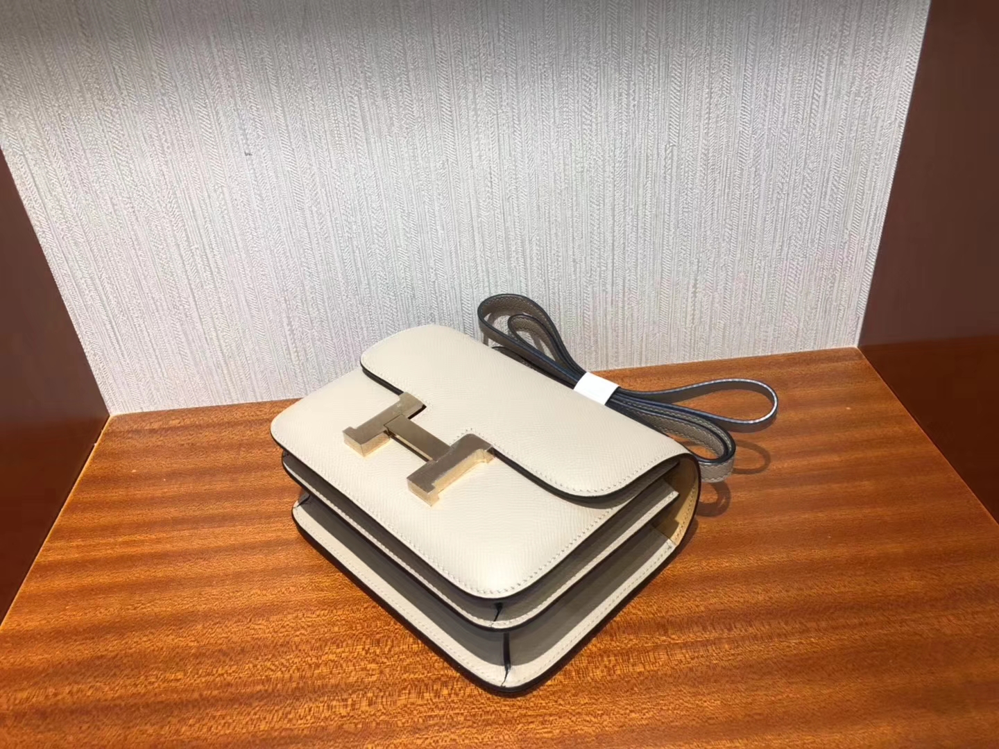 Sale Hermes S2 Gris Trench Epsom Calf Constance Bag18CM Rose Gold Hardware