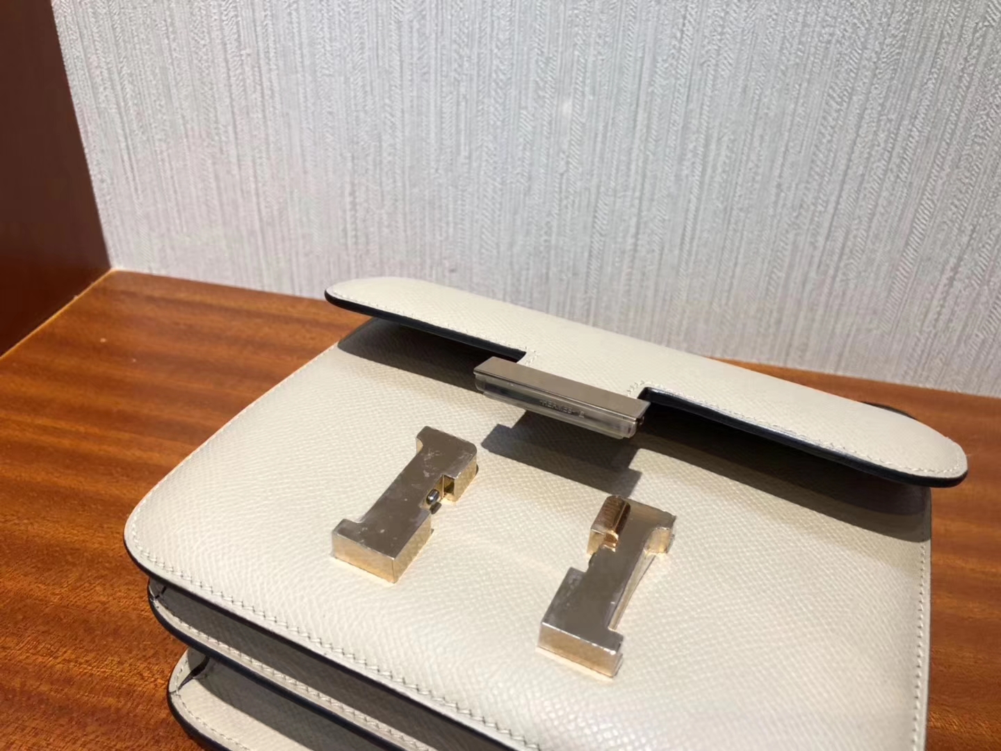 Sale Hermes S2 Gris Trench Epsom Calf Constance Bag18CM Rose Gold Hardware