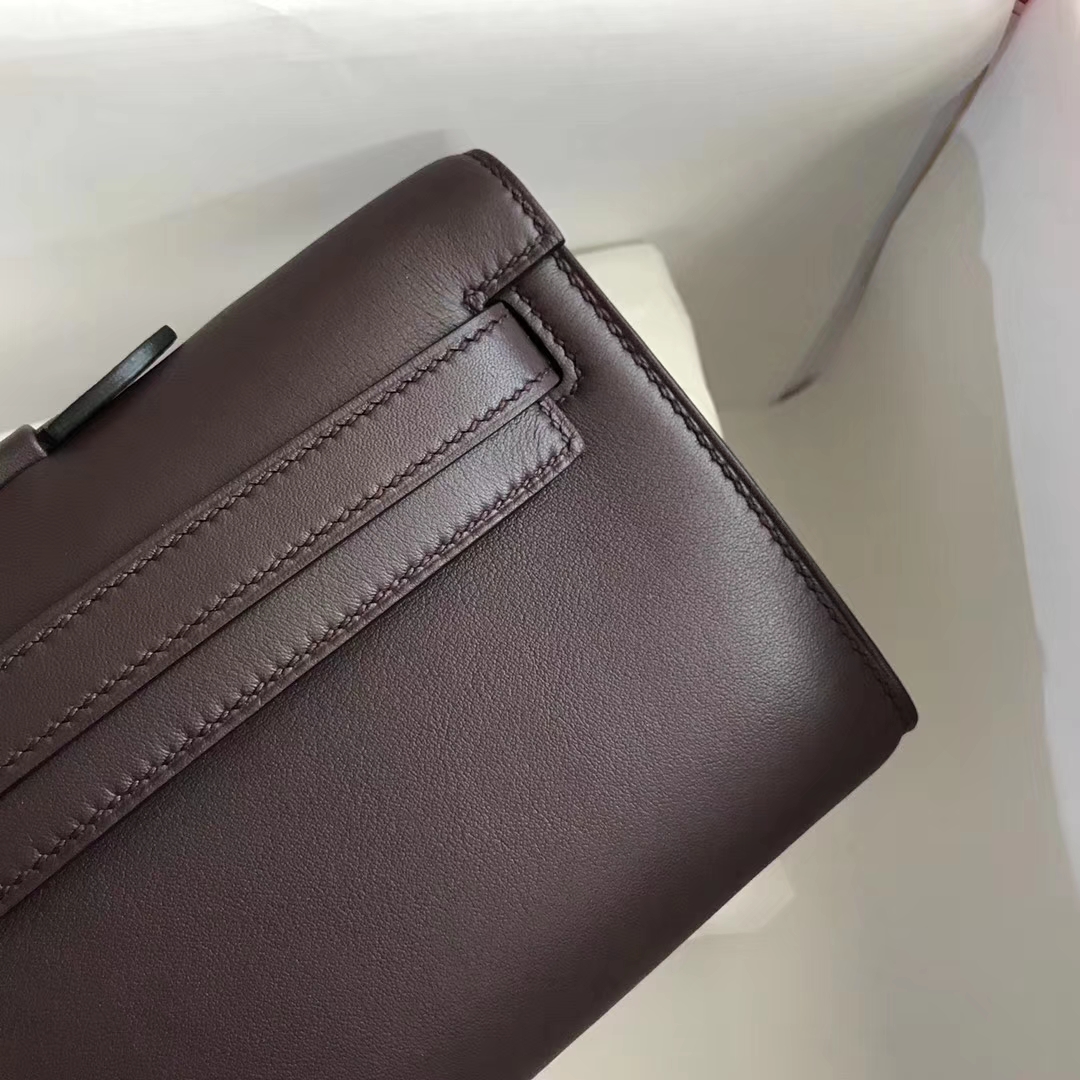 Discount Hermes CK57 Bordeaux Swift Calf Leather Kelly Cut Clutch Bag
