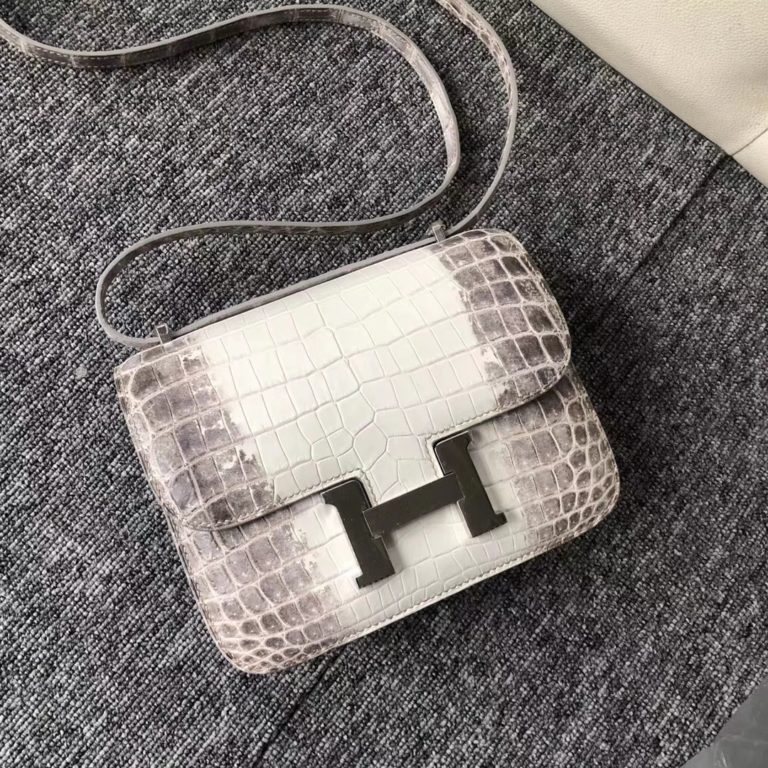 Hermes Himalaya Crocodile Constance Shoulder Bag 18CM Silver Hardware