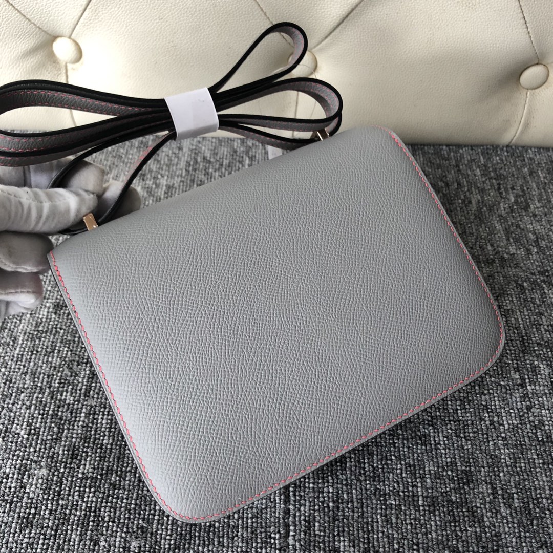 Customize Hermes 8U Blue Glacier/Rose Lipstick inner Epsom Constance18CM Bag