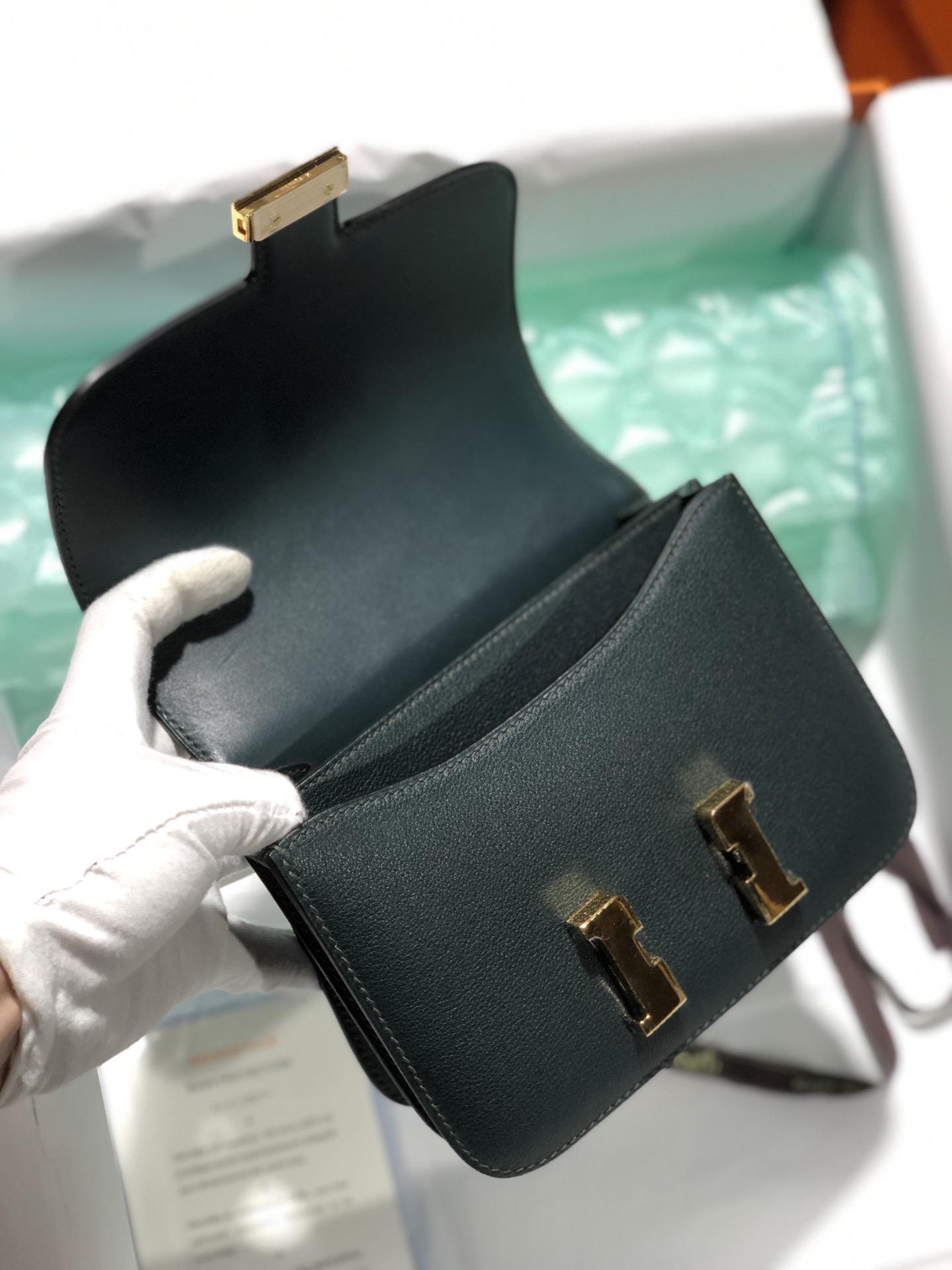 Customize Hermes 2Q Vert Tipien Evercolor Constance Bag18cm Gold Hardware