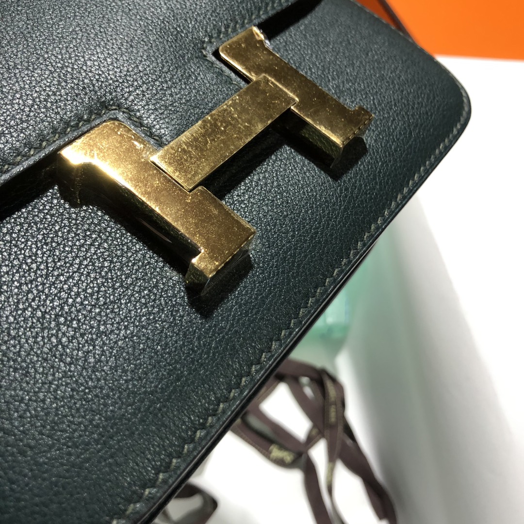 Customize Hermes 2Q Vert Tipien Evercolor Constance Bag18cm Gold Hardware