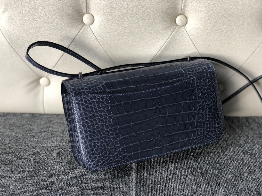 Customize Hermes N7 Blue Tempete Shiny Crocodile Constance26cm Bag