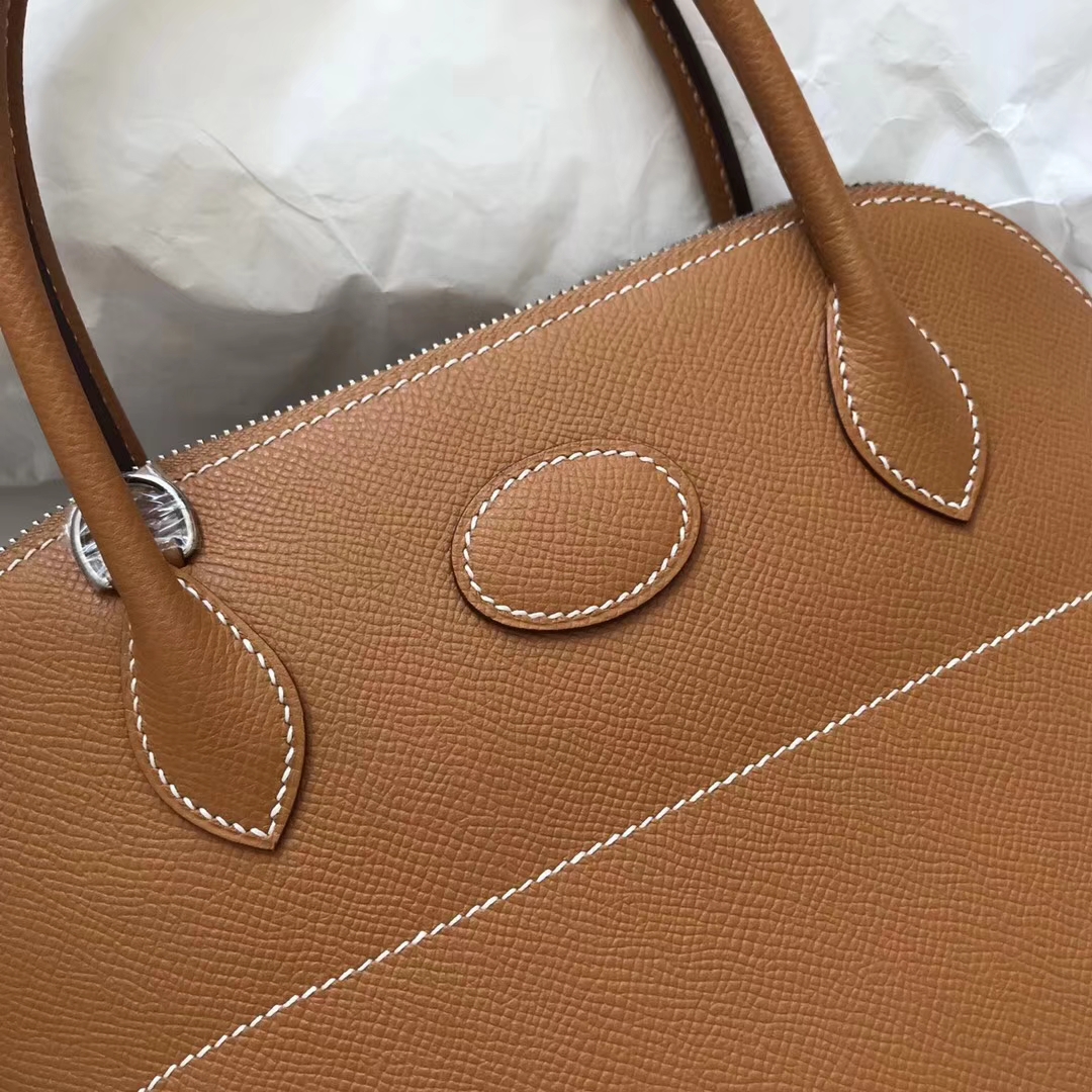 Wholesale Hermes CK37 Gold Epsom Calf Bolide Bag27CM Silver Hardware