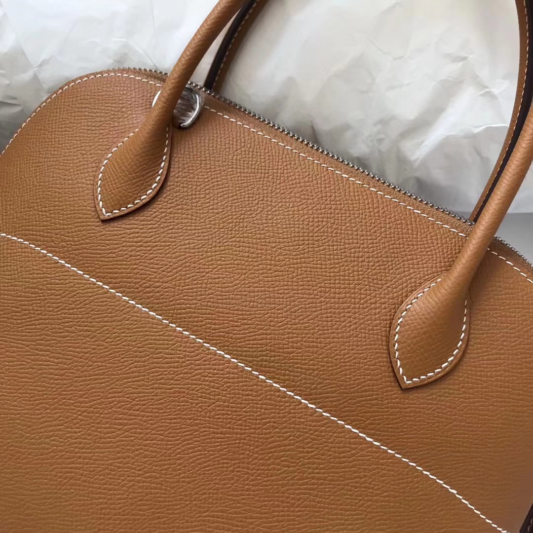 Wholesale Hermes CK37 Gold Epsom Calf Bolide Bag27CM Silver Hardware