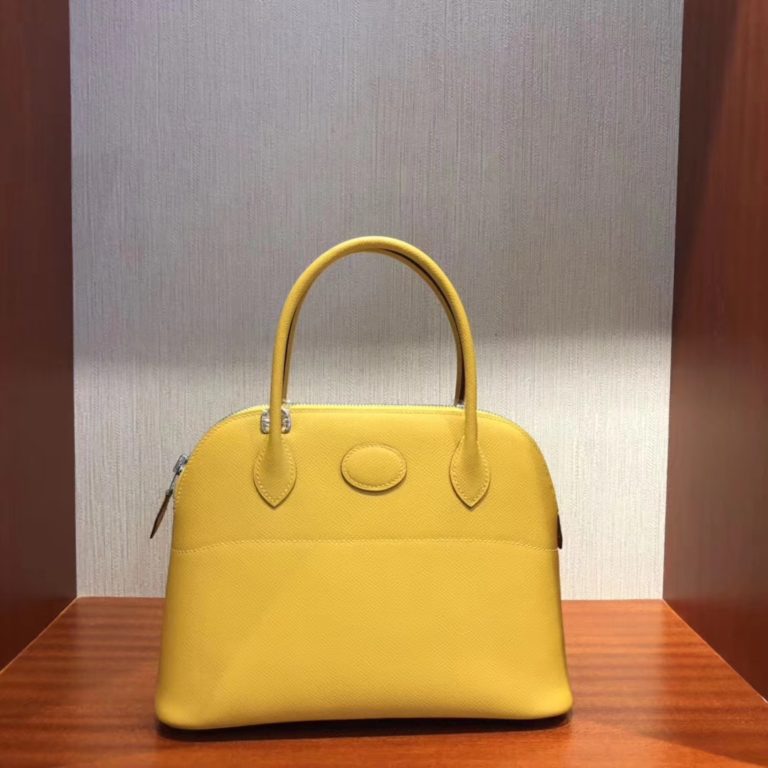 Hermes Epsom Calf Bolide Tote Bag in 9D Ambre Yellow Silver Hardware