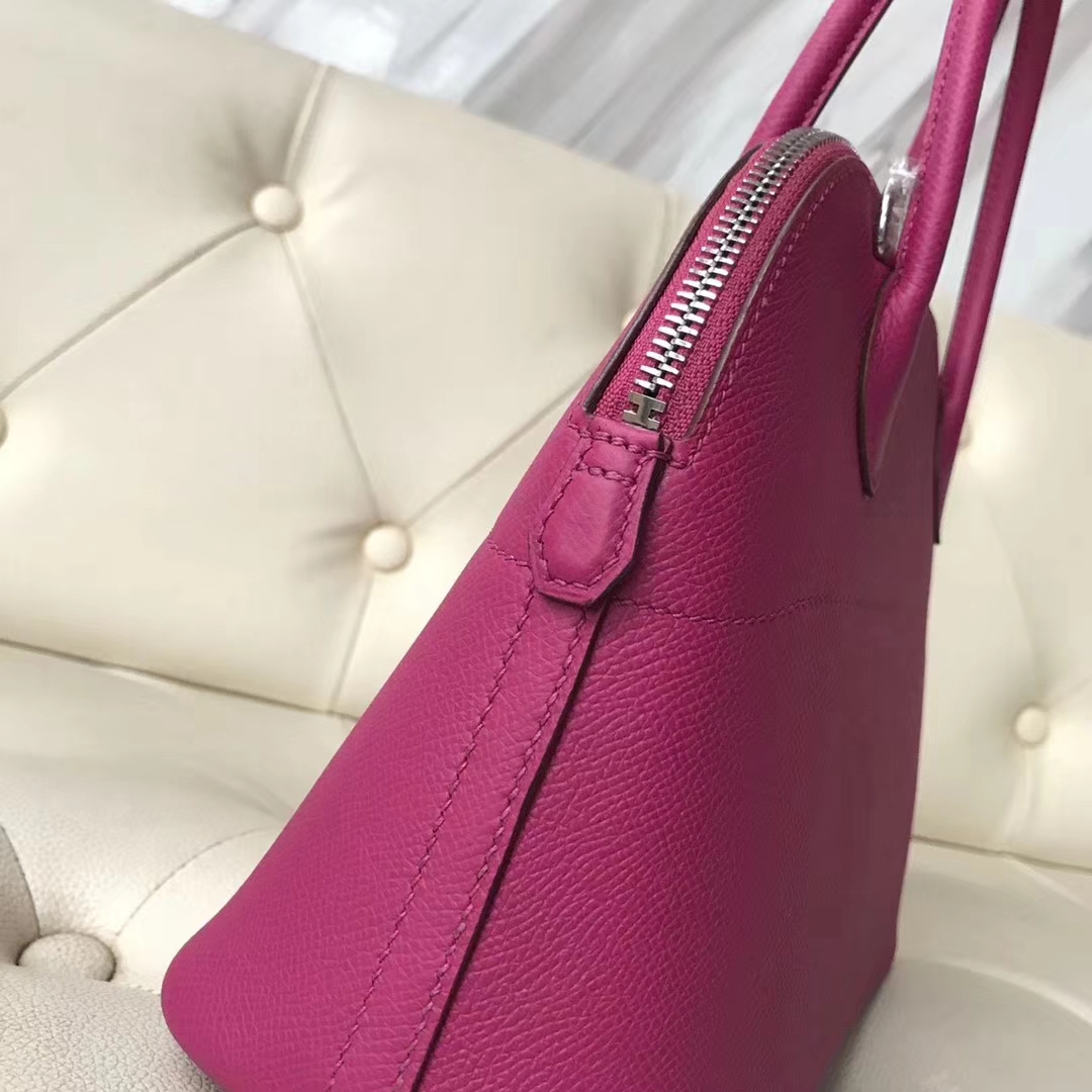 Sale Hermes Epsom Calf Bolide27CM Bag in L3 Rose Purple Silver Hardware