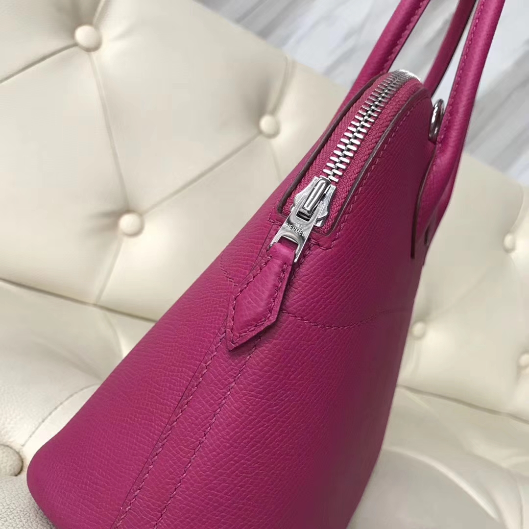 Sale Hermes Epsom Calf Bolide27CM Bag in L3 Rose Purple Silver Hardware