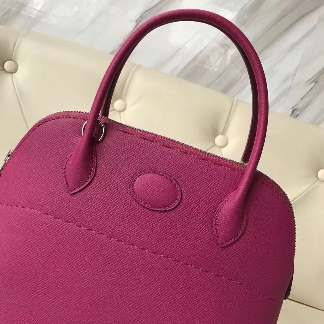 Sale Hermes Epsom Calf Bolide27CM Bag in L3 Rose Purple Silver Hardware