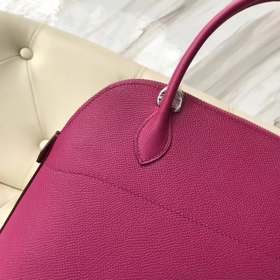 Sale Hermes Epsom Calf Bolide27CM Bag in L3 Rose Purple Silver Hardware