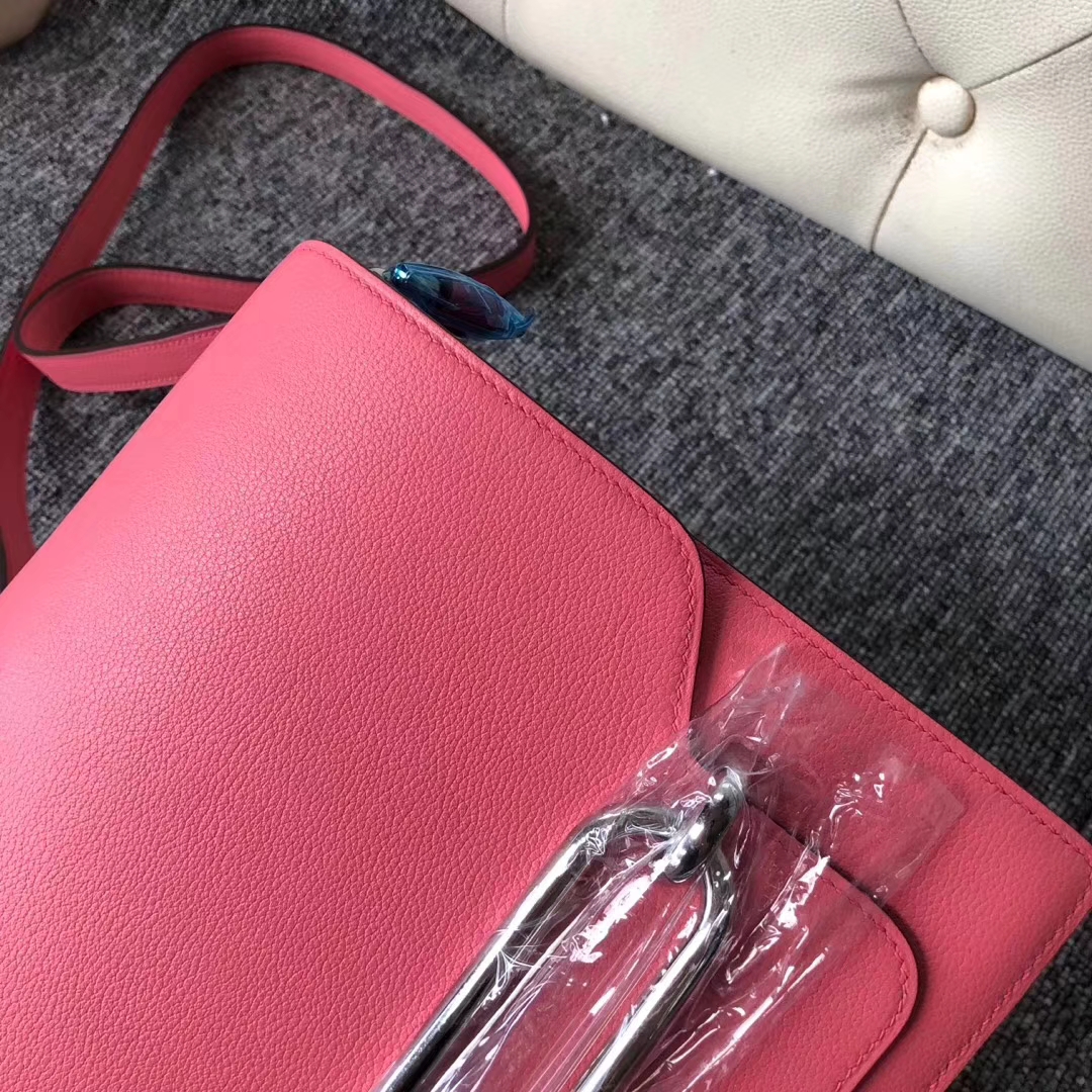 Wholesale Hermes 8W Rose Azalee Evecolor Roulis24CM Shoulder Bag