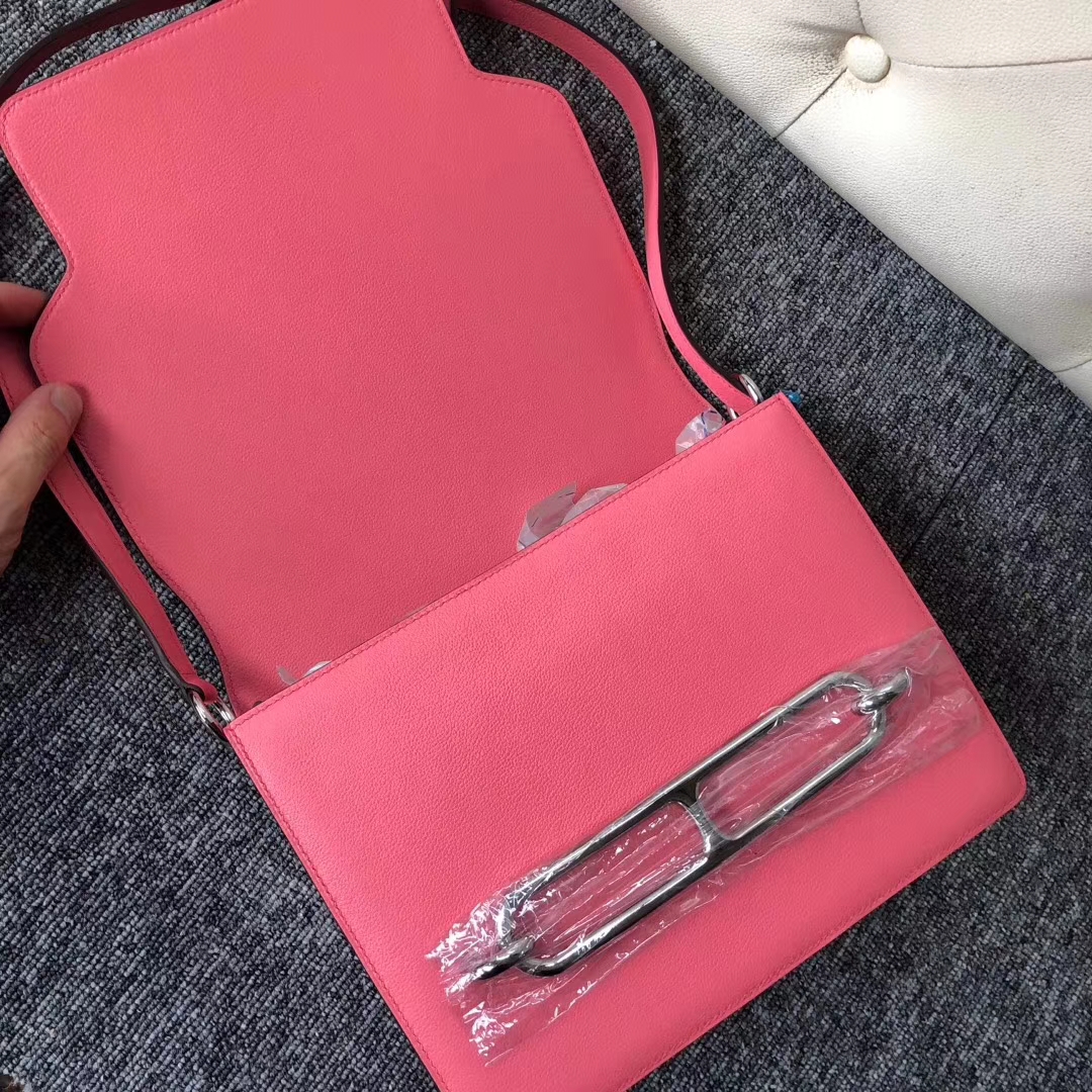 Wholesale Hermes 8W Rose Azalee Evecolor Roulis24CM Shoulder Bag