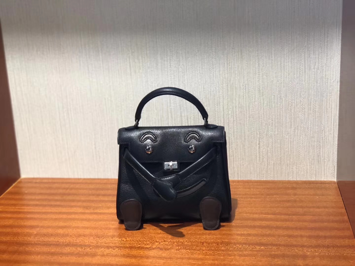 New Arrival Hermes Black &#038; Coffee Calf Leather Kell Doll Tote Bag Silver Hardware