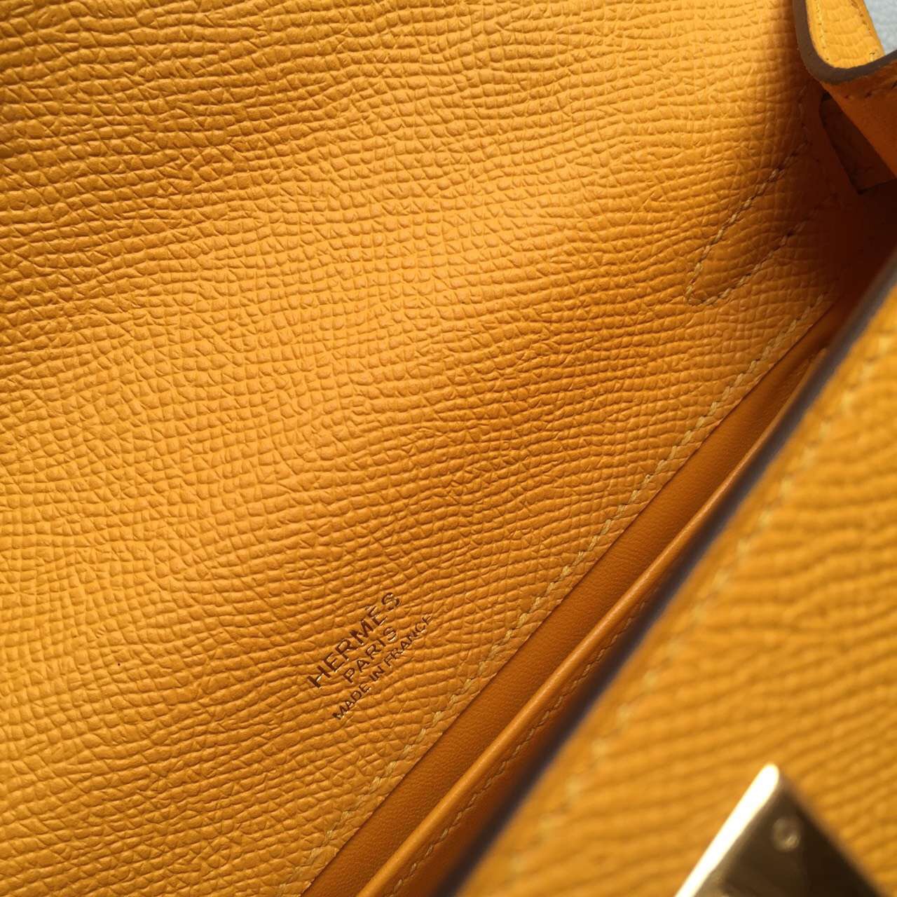 Hermes Bag Website 9V Sun Yellow Epsom Leather Mini Kelly Bag 22cm