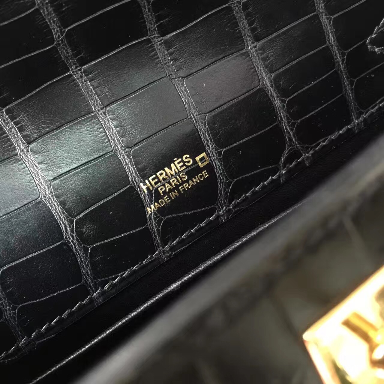 Wholesale Hermes CK89 Black Crocodile Matt Leather Minikelly Clutch Bag 22CM