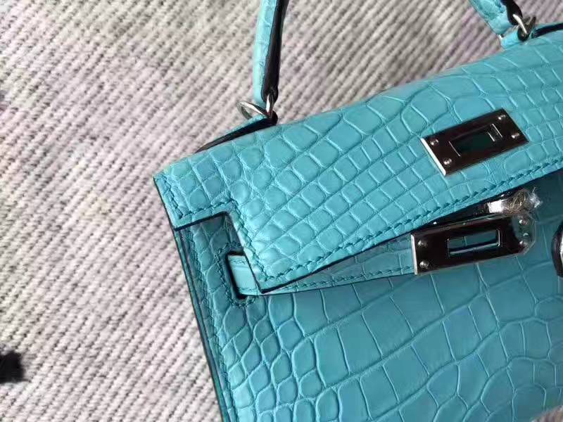 Hand Stitching Hermes 3Z Sanit-cyr Crocodile Matt Leather Minikelly-2 Bag